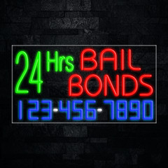 Bail Bonds 24 Hours LED Neon Sign 33″L x 18″H #35045