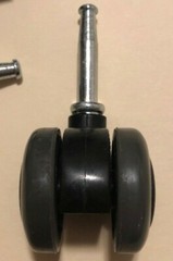 Set of 5 Twin 1-1/2″ Wheel Swivel Furniture Casters Tall Type Grip Ring Stem