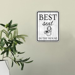 Portrait Round Plus Best Seat In The House Wall or Door Sign