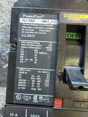 Square D HJL36015 15A 600V 3 Pole PowerPact Circuit Breaker –
