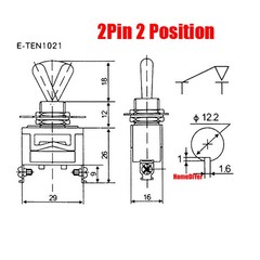 E-TEN1021/1221/1321 Rocker Switches Toggle Switch 2/3/4/6 Pin 2/3 Position 250V