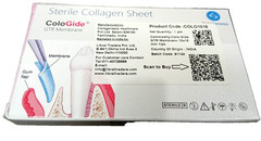 DENTAL COLO GIDE STERILE COLLAGEN SHEET GTR MEMBRANE 10 X 15 mm BONE GRAFTING