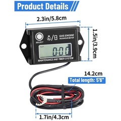 25000 RPM Tachometer Hour Meter IP68 With Maintenance Reminder For Snowmobile