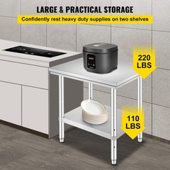 Uimoso Stainless Steel Prep Table for Commercial Use, 24x30x31 Inches