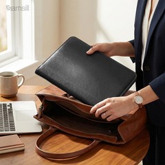 Contrast Stitch Faux-Leather Padfolio, Business Portfolio for Men and Women, …