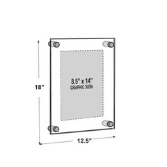 8.5 In. X 14 In. Acrylic Standoff Sign Holder