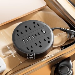 Surge Protector Power Strip, Extension Cord with 6 AC Outlets, 6 USB Ports (2…