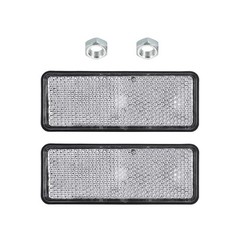 2PACK Rectangle Rear Reflectors Safety Reflective Warning Plastic White