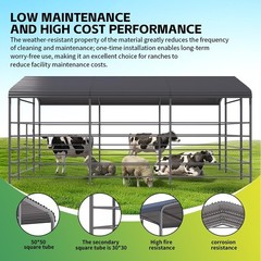 13x20ft Galvanized Metal Livestock Shelter Cattle Shed Steel Barn Horse Goat She