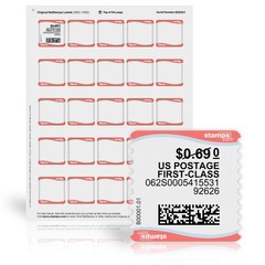 Stamps.com Original NetStamps Sheets 50 Pack | 1,250 Printable Postage Labels