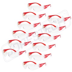 JORESTECH Vision Red frame clear Lens Safety Glasses Sunglasses Z87+ 12PACK