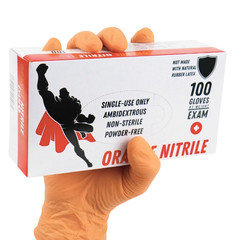 5 Mil Full Latex Powder Free Orange Nitrile Disposable Gloves 2000 Pcs, Small