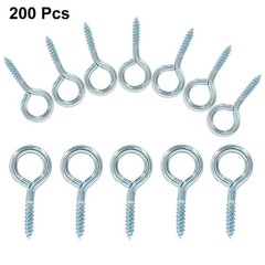 200 Pcs Silver 1/2 Inch / 12mm Open Eye Hooks, Small Cup Hook Metal Hanging K…