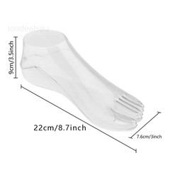 Female Plastic Foot Model Tools for 22 x 9 x 7.62 centimeter, Transparent