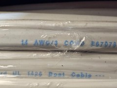 Boat Cable 500 Feet 14 AWG/3 Conductor Tinned Copper PVC Jacket BC-5W2 600V