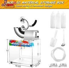 48L Snow Cone Machine 500LB/H Commercial Shaved Ice Machine 300W Electric Ice