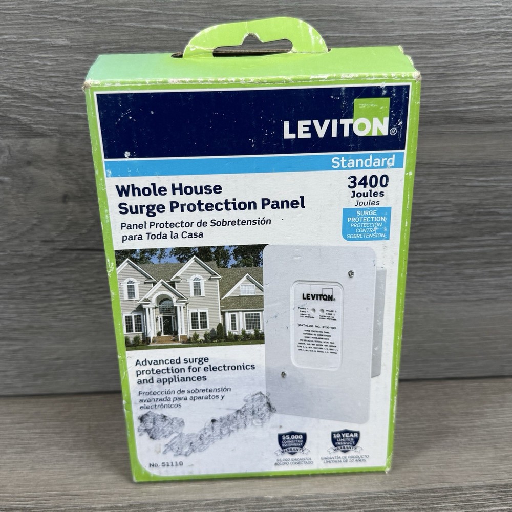 Leviton 51110-SRG Residential Surge Protection Panel 3400 Joules Open Box