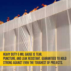 Plastic Sheeting – 10′ X 100′, 6 MIL Heavy Duty Gauge – Clear Vapor and Moisture