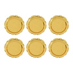 6PCS Vintage Snack Plates 10cm/3.94in Round Restaurant Serving Trays Set Gold