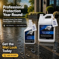 Wet Look Natural Stone Sealer – 4oz Gloss Protection for Interior & Exterior