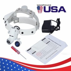 3.5X Medical Surgical Headband Binocular Loupes Magnifier with LED Head Light 5W