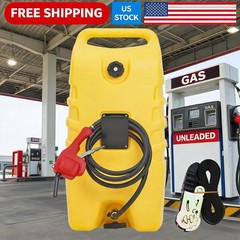 14 Gallon Portable Fuel Caddy with Manual Pump & 10ft Delivery Hose yellow (53L)