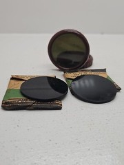 Vintage Welding Goggle Lenses Round Oxweld Type C 16 / 17 Arcos Sta-Kleer Cover