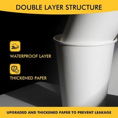 50 pack] Disposable Coffee Cups with Lids 12 oz, Hot Paper Cups with Lids, To Go