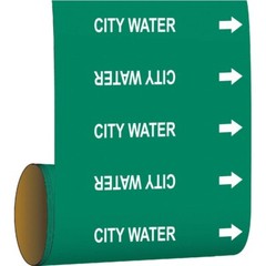 Brady 41522 Pipe Marker, City Water, Green – 30 Label Roll, Grainger 9LET2