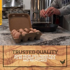 Ruralty Recycled Cardboard Egg Cartons 200ct Dozen 4×3 Vintage Bulk Egg Cartons