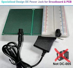 Breadboard-Friendly 2.1Mm PCB Mounting Female DC Power Barrel Jack (5 PCS DC Pow