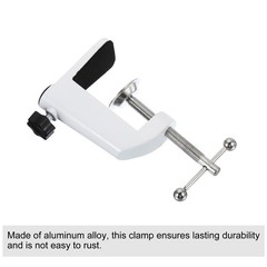 0.47″ Hole Dia Universal C-Clamp Table Lamp Mic Arm Mount Desk Clamp White