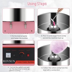 ROVSUN Commercial Cotton Candy Machine with Cart Sugar Floss Maker 950W Party