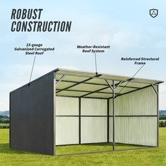 New 20×12 Ft Metal Livestock Shelter Run-in Shed for Cattle Horse Goat free ship