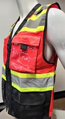 Class 1 High Visibility Reflective Red OR Blue/ Black Safety Vest w/ ID POCKET
