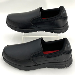 Skechers Work Nampa Groton Men’s 7.5 Black Slip Resistant Memory Foam Shoes New