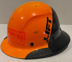 LIFT Safety Dax Fifty 50 Carbon Fiber Full Brim Hard Hat Orange Black Used LOOK
