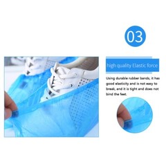 100Pcs Disposable Blue PE Shoe Covers Waterproof Dustproof Medical Dental Supply