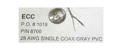 Miniature Coax Cable 28 AWG with Stranded Center Conductor PVC Gray NEW 10Feet