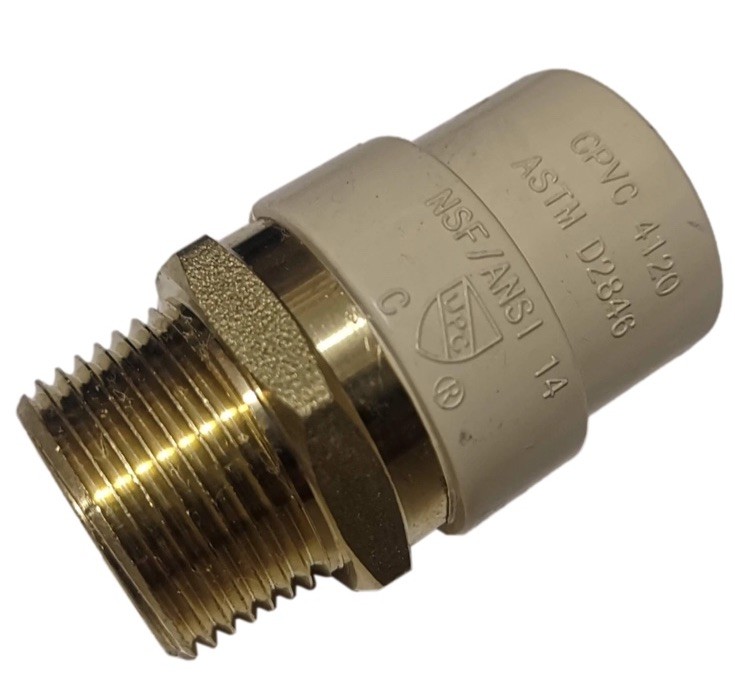 2 Pack XFITTING 3/4″ Male NPT X 3/4″ CPVC Adapter , Lead Free Brass