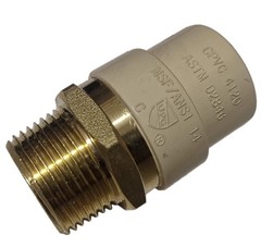 2 Pack XFITTING 3/4″ Male NPT X 3/4″ CPVC Adapter , Lead Free Brass