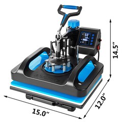 8 in 1 Heat Press Machine Digital Transfer Sublimation T-Shirt Mug Hat Plate Cap