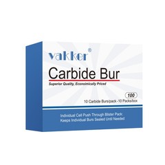 10-100pc Vakker Dental Carbide Burs FG559 19mm Straight Fissure Bur High Speed