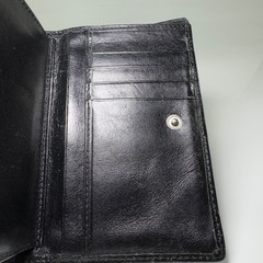 Lauren Ralph Lauren Wallet Black Leather LRL Clutch Compact Card Holder Red VTG