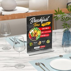 3 Pack Acrylic Sign Holder 8.5 X 11 Inches, Clear Menu Stand, Vertical Flyer Dis