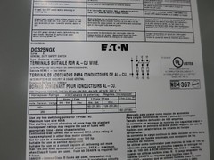 NEW Eaton DG325FGK 400A 240V Fusible Safety Switch Disconnect 400 Amp 240 VAC