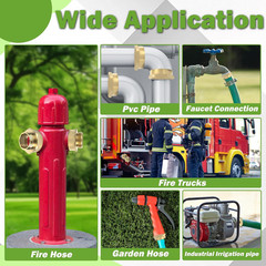 Durable Brass Fire Hose Adapter: 2″ NPT Female to 1-1/2″ NST Male Connection