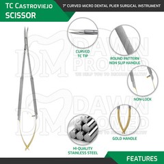 5 TC Castroviejo Micro Surgery STR + CVD Scissors Needle Holder Forceps German G
