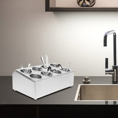 8 Compartment Stainless Steel Flatware Holder Commercial Silverware Organizer