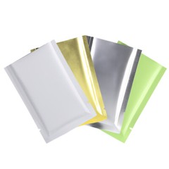 100x Matte Gold White Green Silver Foil Mylar Open Fill Bags 8x12cm 3×4.75in